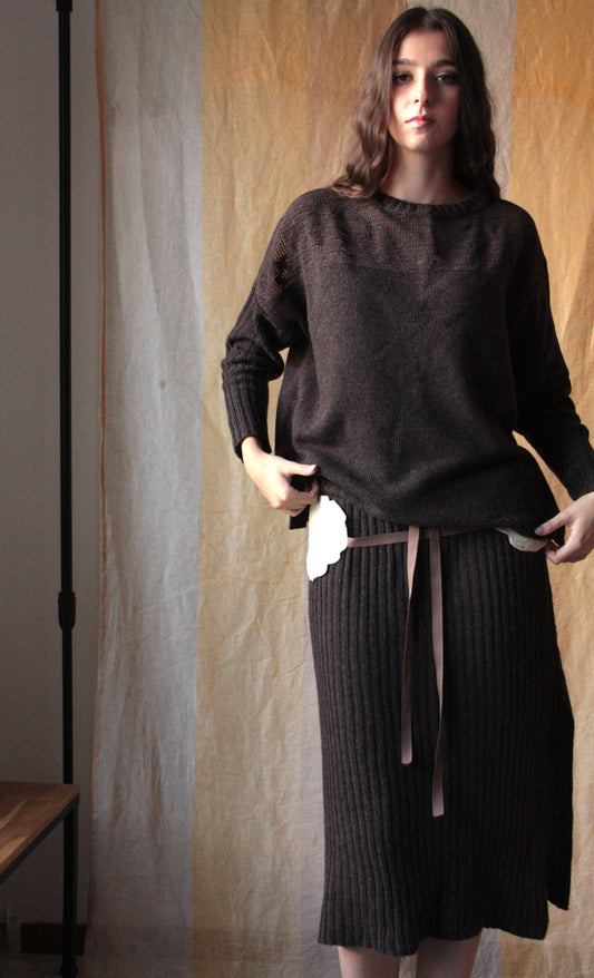 Merino Wool and Cashmere Suit with “Winged Lion” Ornament